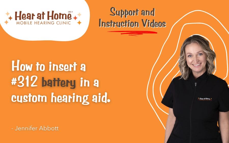 How to insert a #312 battery in a custom hearing aid
